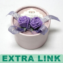 Festival personnalisé logo rose Emballage rond mariage candy anneau papier Tube Box